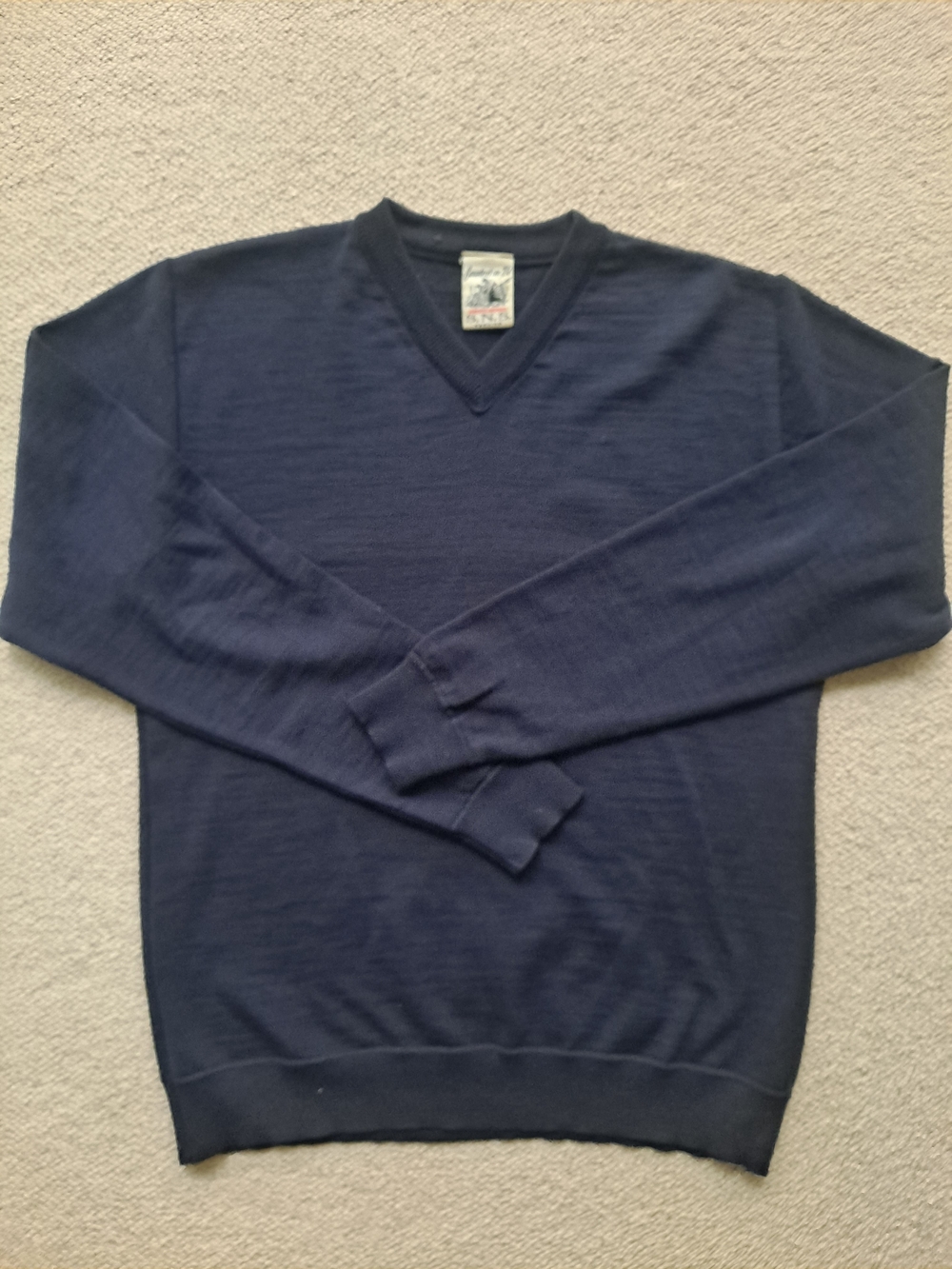 S.N.S. Herning sweater Men's V-Neck Sweater in Navy - Premium Knit